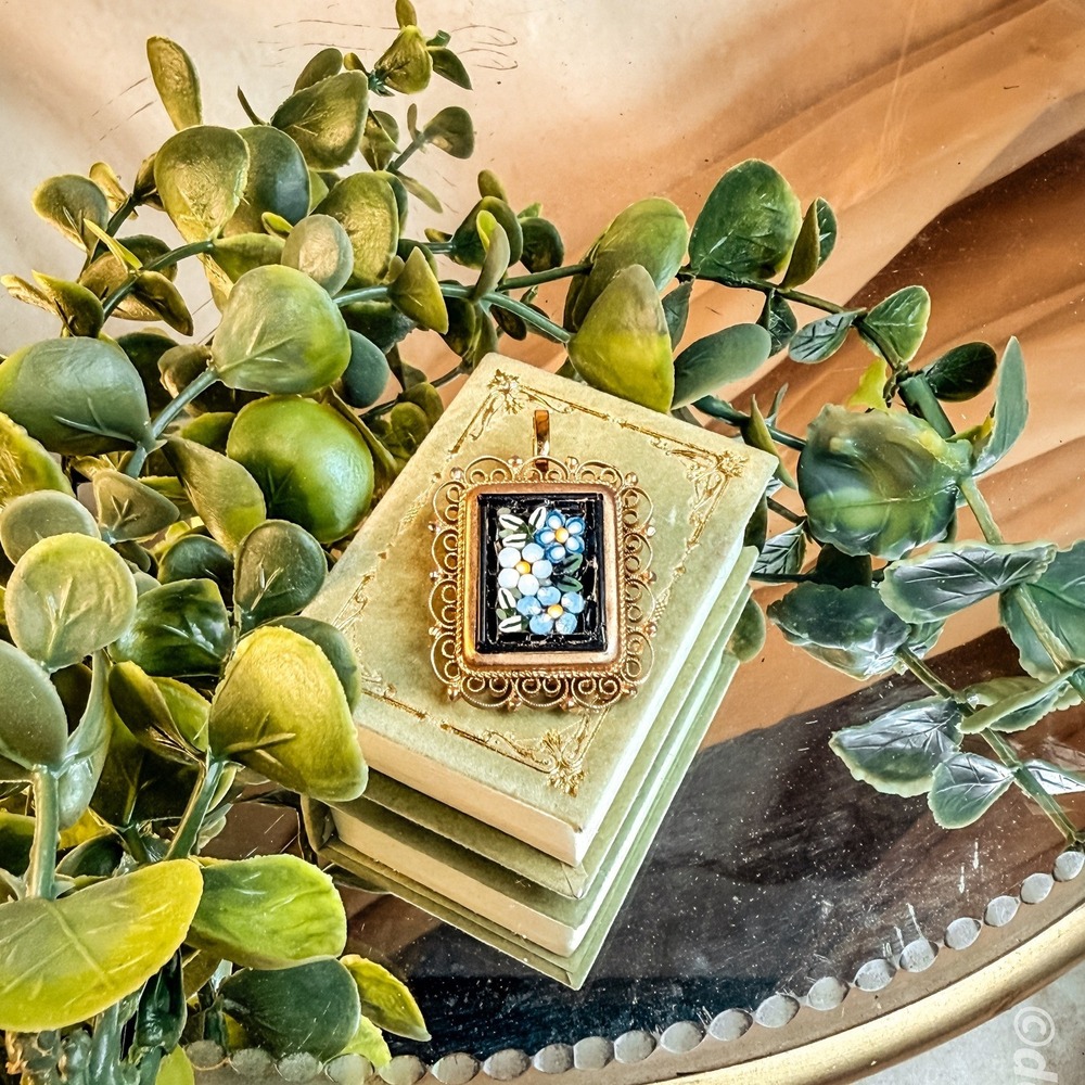 Vintage Italian Micro Mosaic Italian Pendant